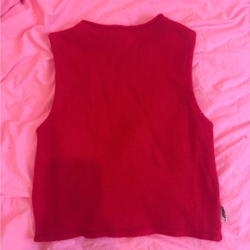 UNIF Bright Red Knit crop Top